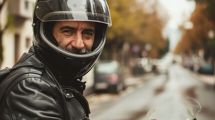 A motorcyclist wearing a helmet and goggles.