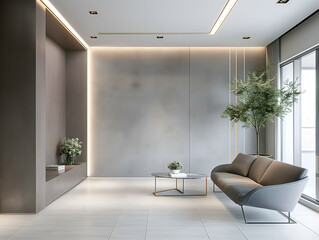 Interior of contempotary modern office. Minimalistic corporate design.