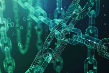 A Chain of Binary Code, Representing Digital Security