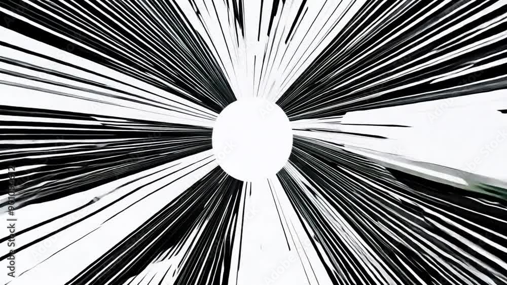 Poster dynamic action lines depicting explosive power and speed in manga style animation generative ai