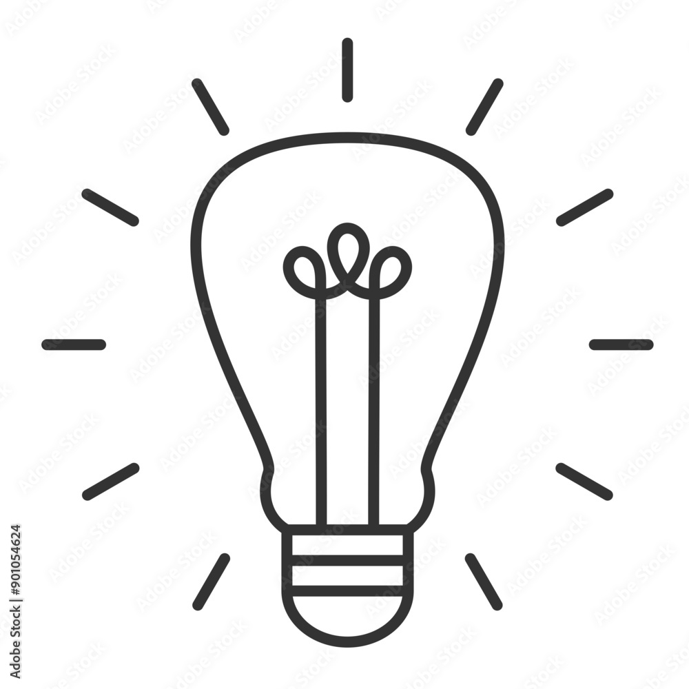 Sticker light bulb icon set