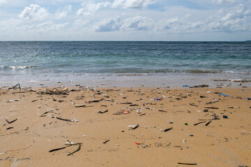 Plastic pollution on a Thailand beach island