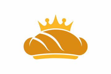 Bread crown logo vector template, Creative King bread logo design Illustration 