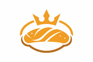 Bread crown logo vector template, Creative King bread logo design Illustration 