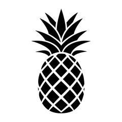 Tropical pineapple silhouette vector illustration