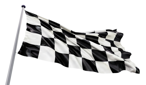 Checkered racing flag, cut out