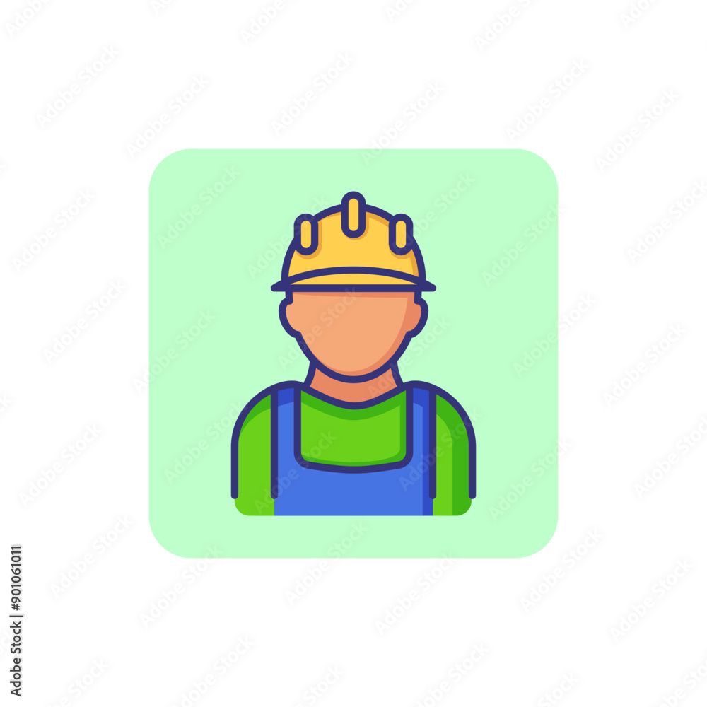 Poster builder line icon. constructor, worker, engineer. occupation concept. can be used for topics like bu