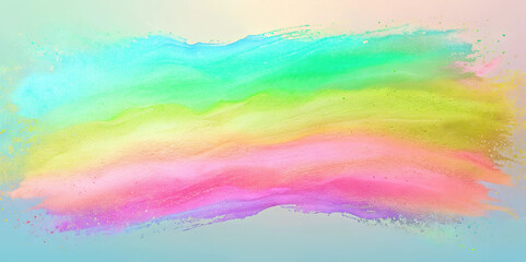 pastel rainbow painting on water color blue background with copy space,comfort eye,pastel water color,water color banner with copy space