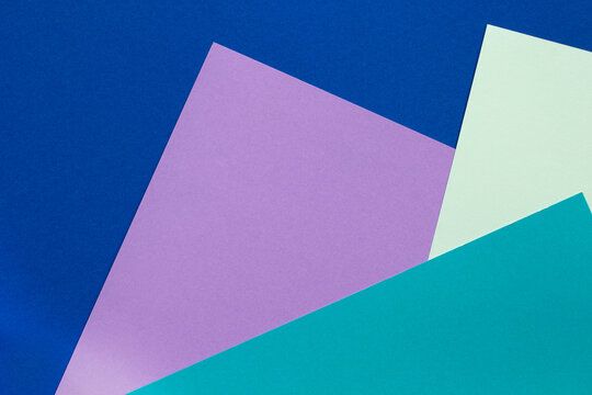 Paper colors shapes layout in blue shades.on background.