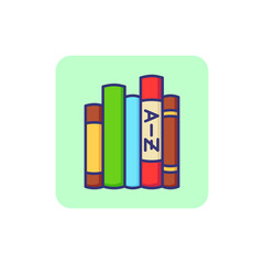 Dictionaries line icon. Stack of books, shelf, glossary. Translation concept. Can be used for topics like foreign language learning, interpret, linguistics