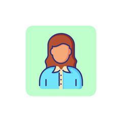 Manager line icon. Female office worker, employee, assistant, consultant. Occupation concept. Can be used for topics like project management, office job, sales.
