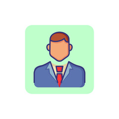 Manager line icon. Male office worker, employee, clerk, businessman. Occupation concept. Can be used for topics like project management, consulting, expertise.