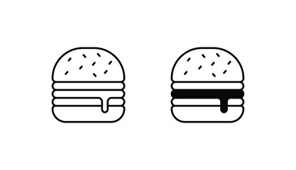 Burger icon design with white background stock illustration