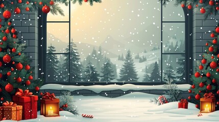 Complete Christmas Card Panel Background