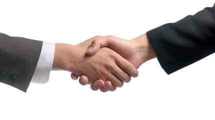 Businessman shaking hands with a client isolated on white background