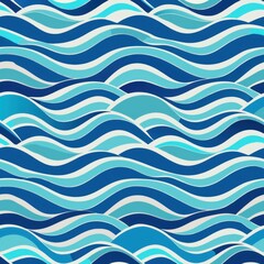 seamless pattern of serene waves and ripples, Generative AI