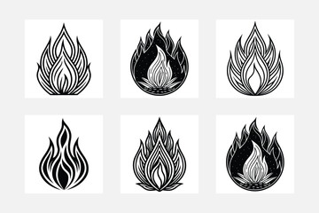 Playful Flame Symbols Collection for Creative Minds
