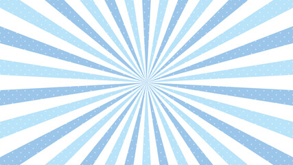 集中線　青　水色　背景　水玉柄