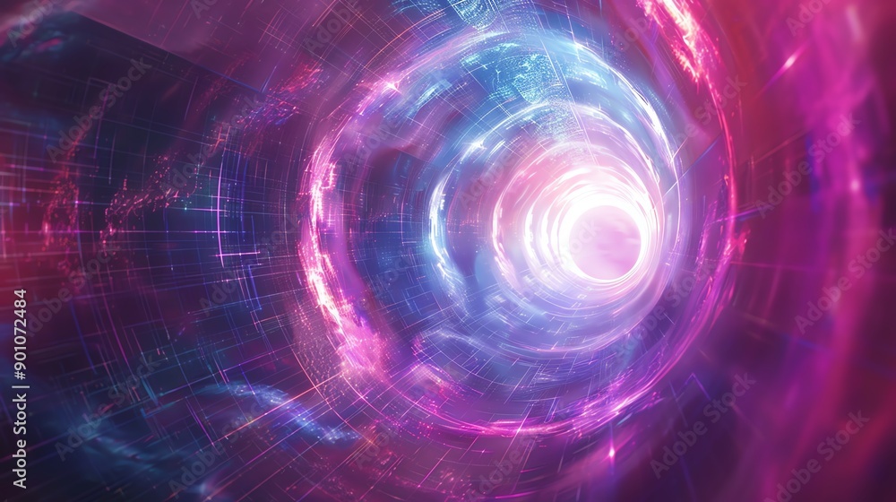 Aufkleber abstract tunnel background featuring virtual integration and progression of realitys essence