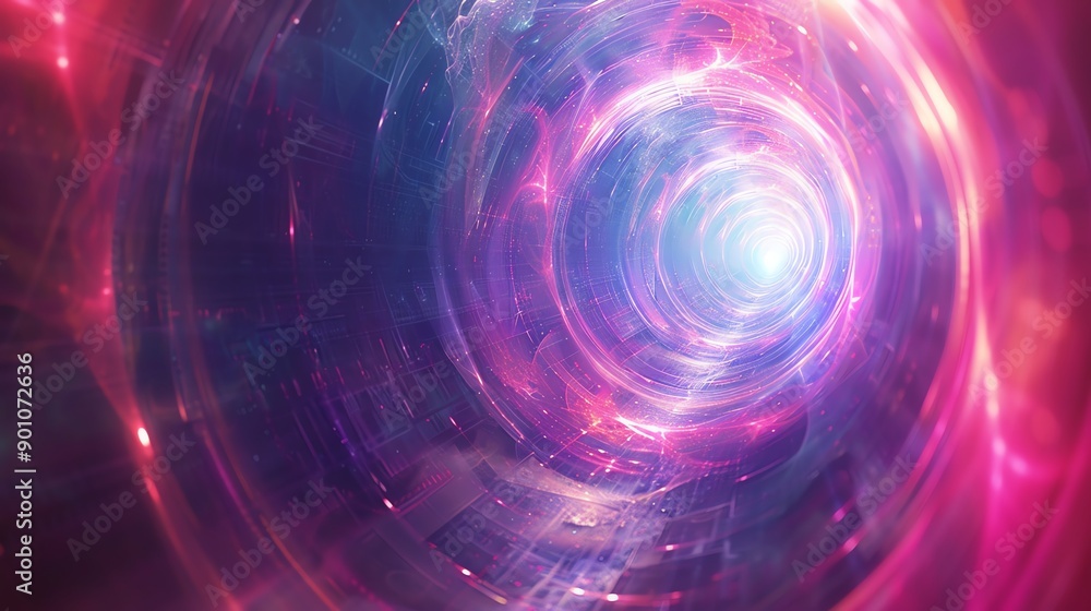 Aufkleber abstract tunnel background featuring virtual integration and progression of realitys essence