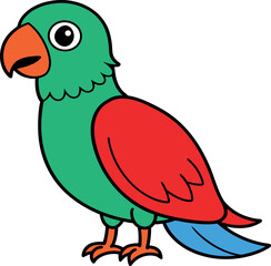 a cute and beautiful parrot bird macaw vector art flat design and background illustrations