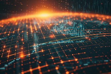 Fototapeta premium Futuristic Digital Data Network Visualization