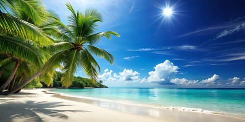 Tropical beach landscape backgrounds AI Generative