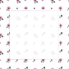 Cute kawaii floral frame border template poster background