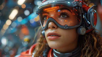 Ultra-sharp image of a college art studio with VR and AI technology, displaying hyper-graphic 3D models and students creating digital art in a super-realistic virtual environment 