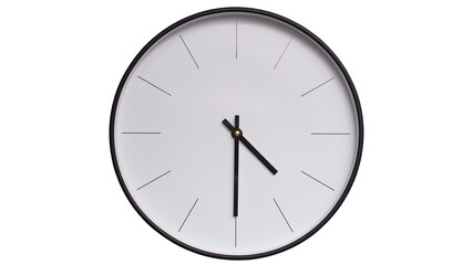 Minimalist White face and Black frame Wall Clock on White background - Perfect for Time Management...