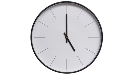 Minimalist White face and Black frame Wall Clock on White background - Perfect for Time Management...