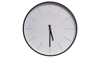 Minimalist White face and Black frame Wall Clock on White background - Perfect for Time Management...