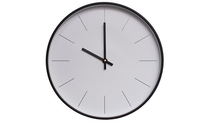Minimalist White face and Black frame Wall Clock on White background - Perfect for Time Management...