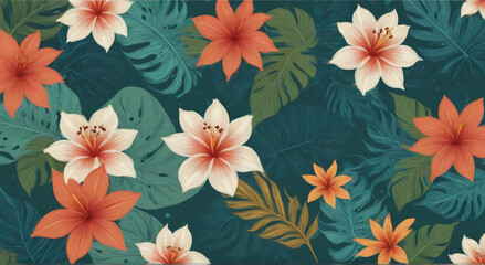 seamless background with flowers