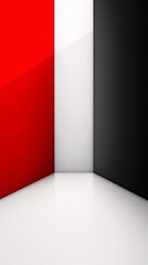 Obraz premium Red, White, and Black Corner Background.