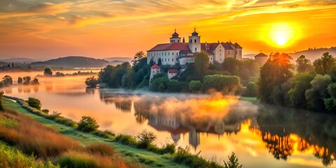 sunrise over the river