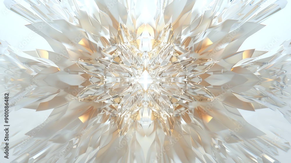 Aufkleber a 3d rendered abstract image of a white geometric pattern.