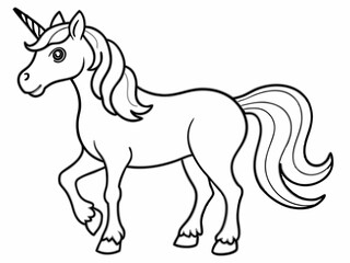 Line art of unicorn. Unicorn coloring page 