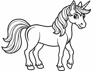 Line art of unicorn. Unicorn coloring page 