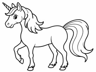 Line art of unicorn. Unicorn coloring page 