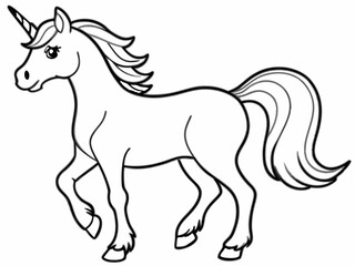 Line art of unicorn. Unicorn coloring page 