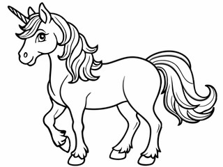 Line art of unicorn. Unicorn coloring page 