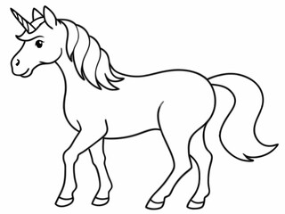 Line art of unicorn. Unicorn coloring page 