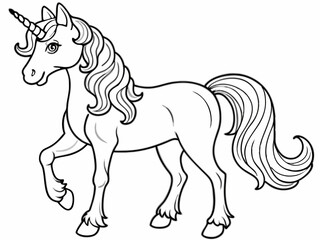 Line art of unicorn. Unicorn coloring page 