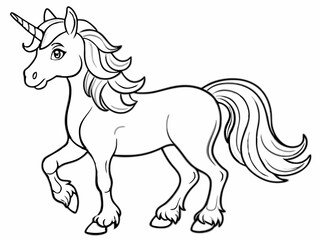 Line art of unicorn. Unicorn coloring page 