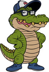 Alligator Flat Design Vector Illustration