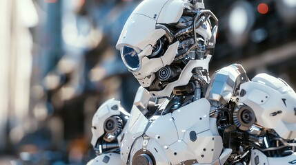 Fototapeta premium A close-up shot of a futuristic robot.