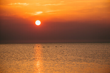 sunset on the beaches of champotón, campeche.