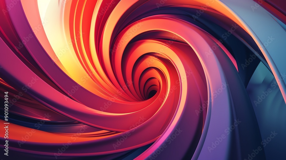 Aufkleber abstract background with a swirling pattern of colorful 3d shapes.
