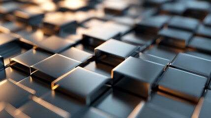 Fototapeta premium A close-up of a metallic grid with soft lighting.